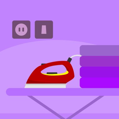 Basic demir ev sahne illüstrasyon