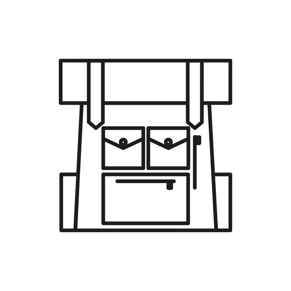 Volledige Backpack avontuur dunne lijn pictogram symbool Design — Stockvector