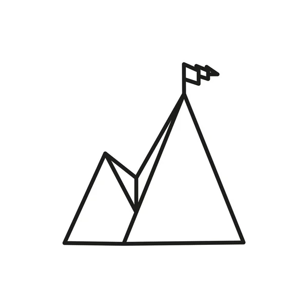 山サミット冒険細い線アイコン シンボル デザイン — ストックベクタ