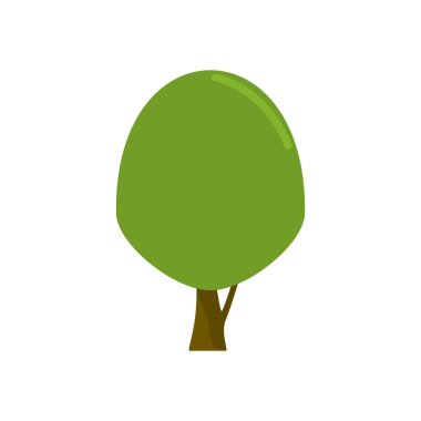 Karikatür tarzı basit izole ağaç bitki illüstrasyon yuvarlak
