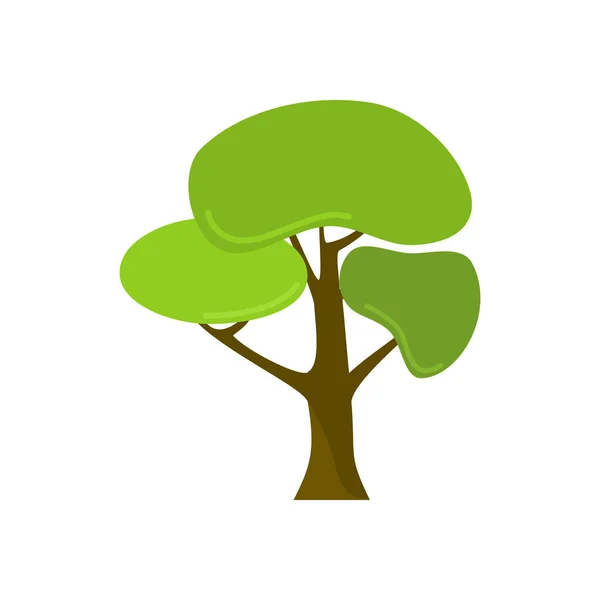 만화 스타일 사용자 지정 잎 고립 된 나무 식물 삽화 — 스톡 벡터