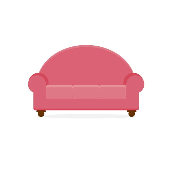 Illustration de meubles de siège de confort de canapé long rose — Image vectorielle