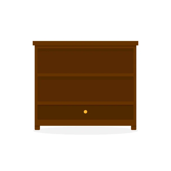 Ciemne drewno szuflady magazynu szafka meble ilustracja — Wektor stockowy