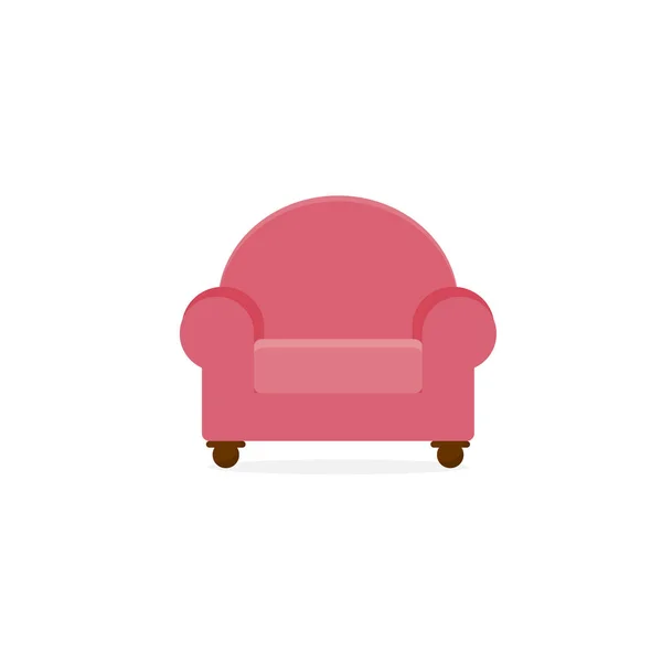 Ilustración de muebles de sofá confort rosa de un solo asiento — Archivo Imágenes Vectoriales