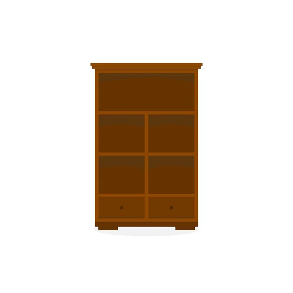 Εικονογράφηση έπιπλα ξύλο ντουλάπι αποθήκευσης — Διανυσματικό Αρχείο