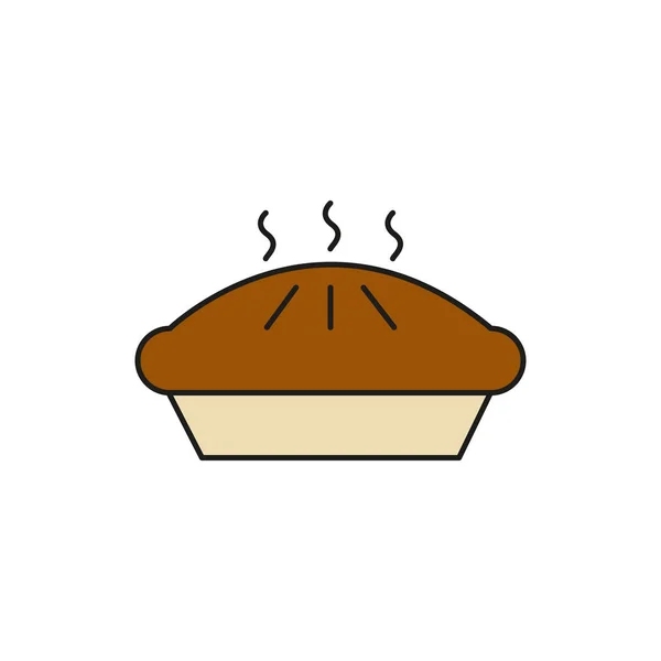 가정 요리 파이 식품 선 아이콘 그림 — 스톡 벡터