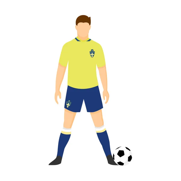 Švédsko fotbal jednotné národní tým ilustrace — Stockový vektor