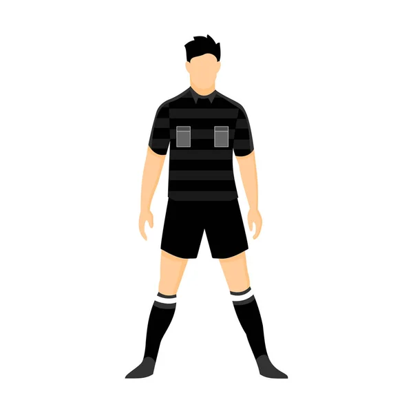 裁判员橄榄球黑色制服例证 — 图库矢量图片