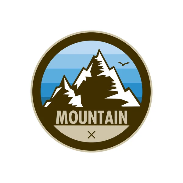 Insigne Blue Mountain Peak Adventure Shield Design — Image vectorielle