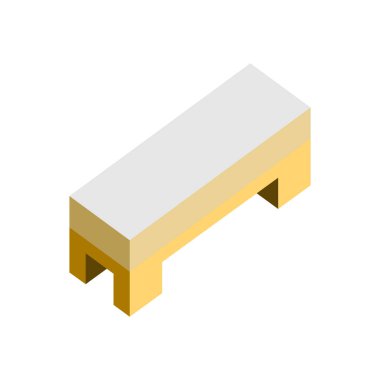 Yan yatak kanepe koltuk 3d izometrik mobilya illüstrasyon