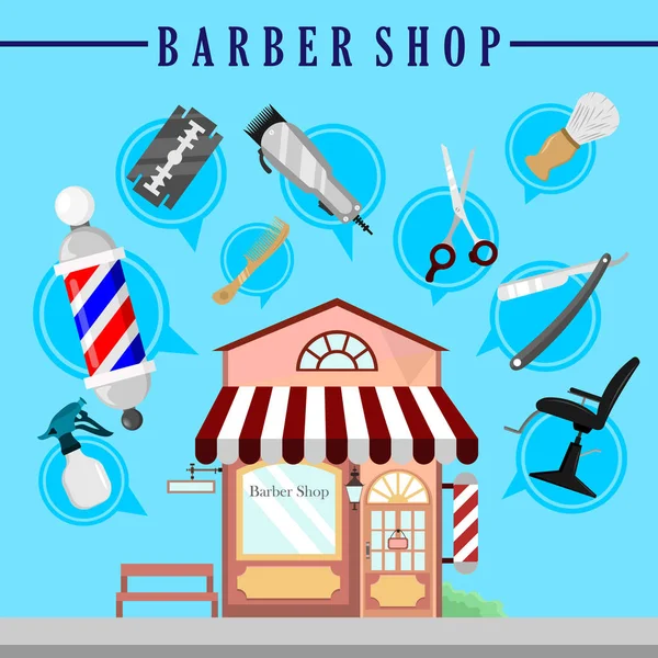 Barbershop Infographie Fond Illustration Design — Image vectorielle