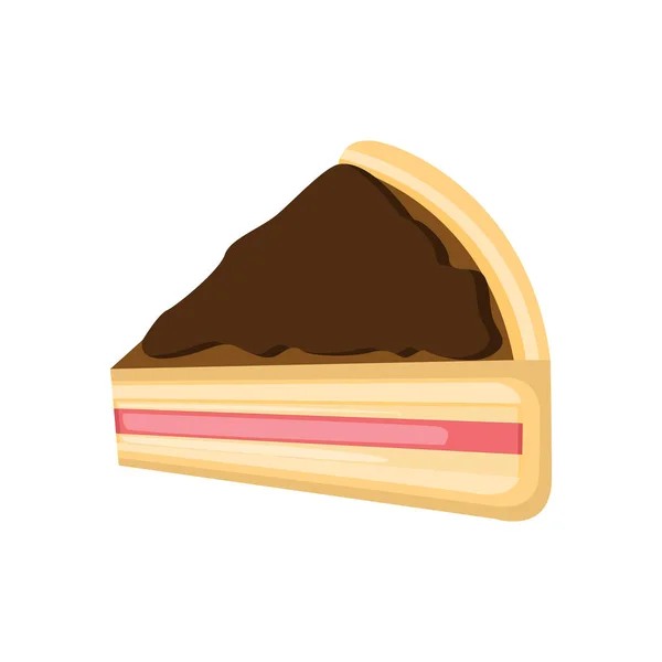 乳酪蛋糕与巧克力果酱例证 — 图库矢量图片