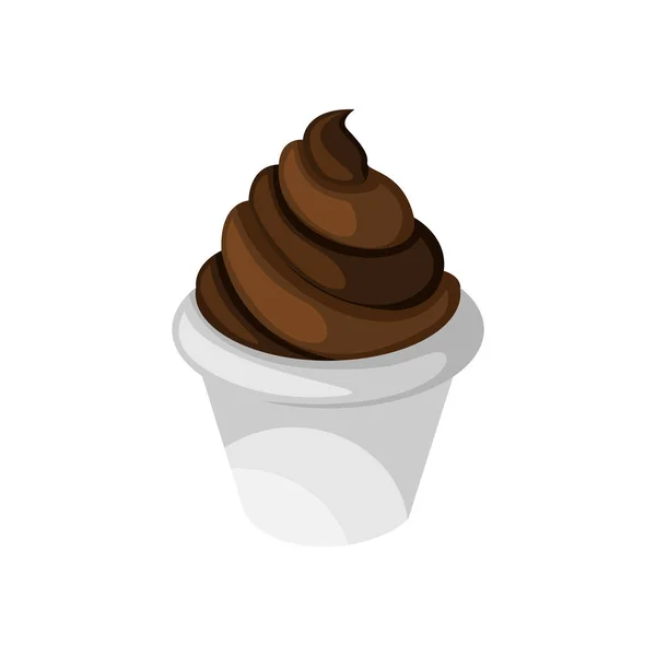 Ilustración de la taza de helado de chocolate — Archivo Imágenes Vectoriales