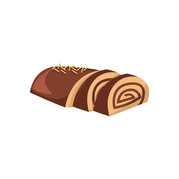 Ilustração de bolo de rolo de chocolate —  Vetores de Stock