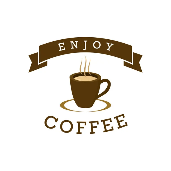 Njut av en kopp kaffe enkel Illustration Design — Stock vektor