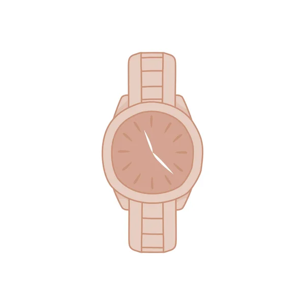 Reloj de pulsera Color suave Estilo de moda analógico Artículo Ilustración — Vector de stock