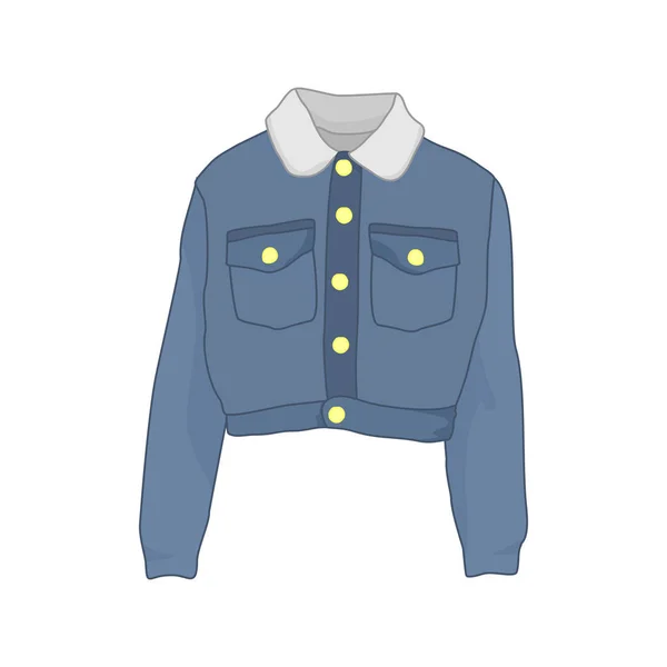 Trucker chaqueta vaquera moda estilo artículo ilustración — Vector de stock