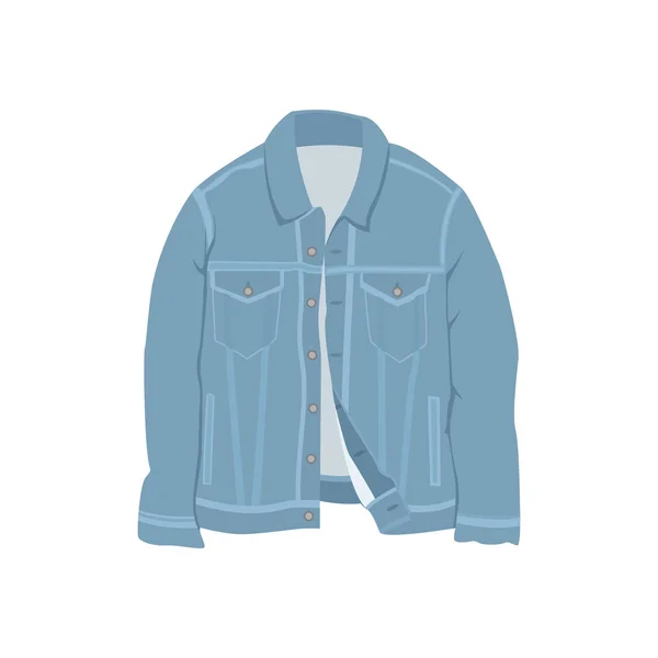 ブルーデニムジャケットファッションスタイルベクトルイラストグラフィック — ストックベクタ