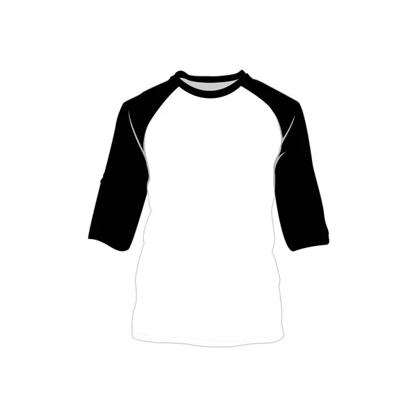 Raglan Shirt Schwarz Weiß Fashion Style Vector Illustration Grafik — Stockvektor