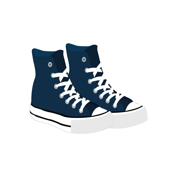 Azul Casual Zapatos Altos Estilo Moda Vector Ilustración Gráfico — Vector de stock