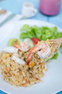 Kızarmış pirinç atış kapatın