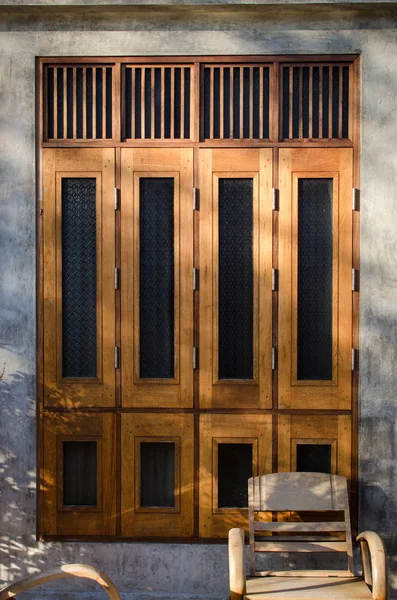 Retro thai style folding doors — Stock Photo, Image