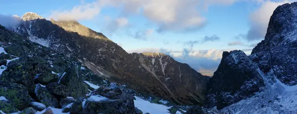 Tatras dağlarda günbatımı panorama