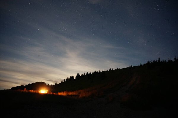 Night photos of Carpathian mountains