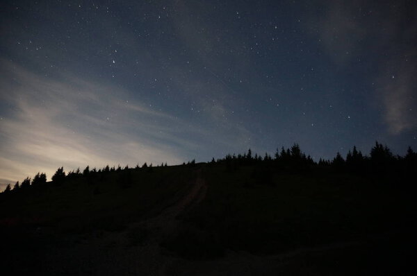 Night photos of Carpathian mountains