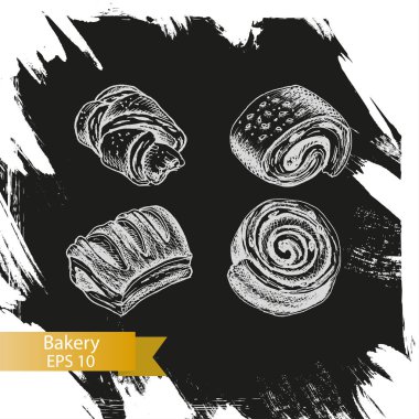  illüstrasyon kroki - ekmek. çörekler, puffs