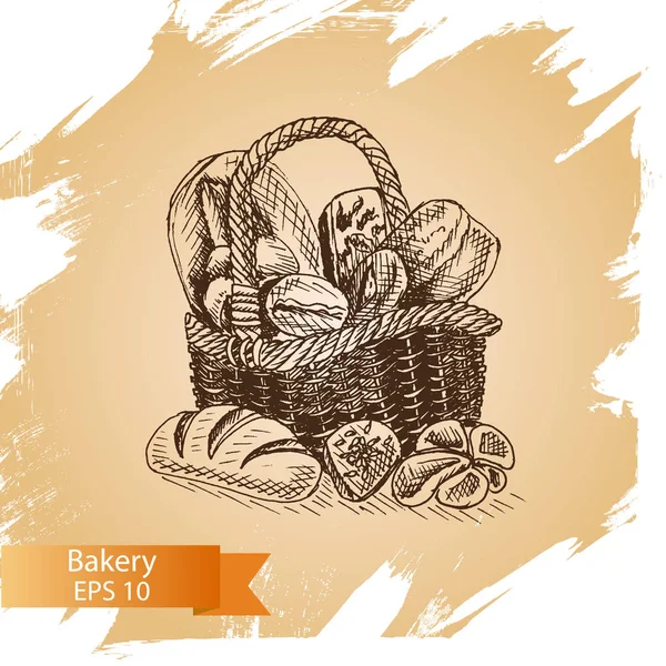 Иллюстрационный эскиз - булочная . — стоковый вектор