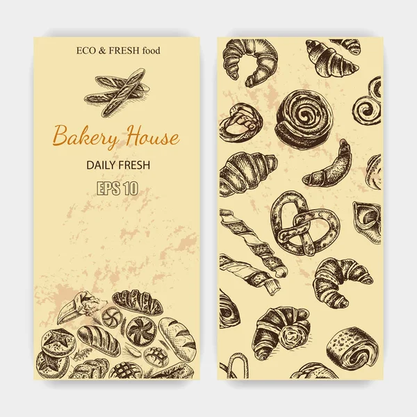 Cartes maison de boulangerie — Image vectorielle