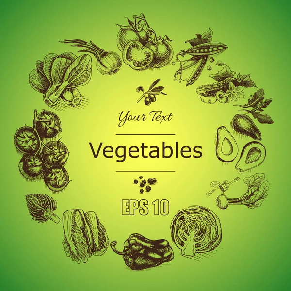 Ілюстрація ескіз овочів . — стоковий вектор
