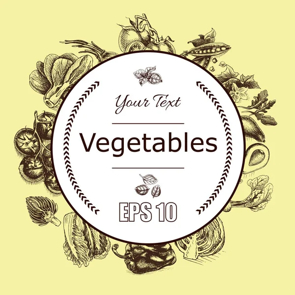 Ábra vázlatos zöldségek. — Stock Vector