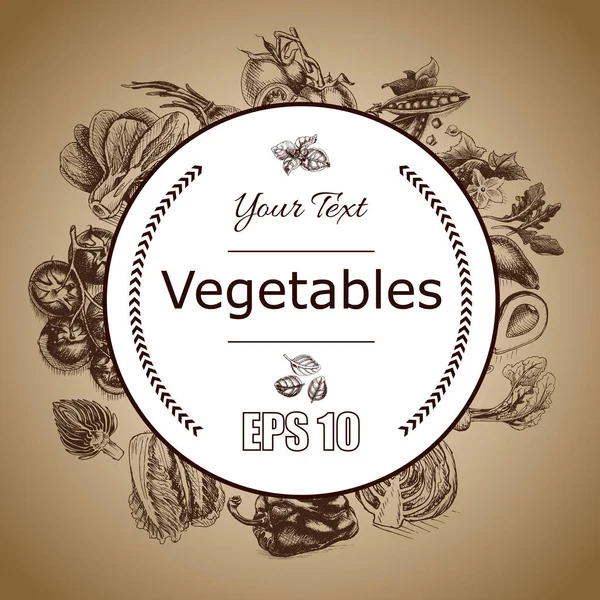 Croquis illustré de légumes . — Image vectorielle