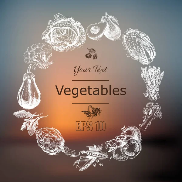 Ábra vázlatos zöldségek. — Stock Vector