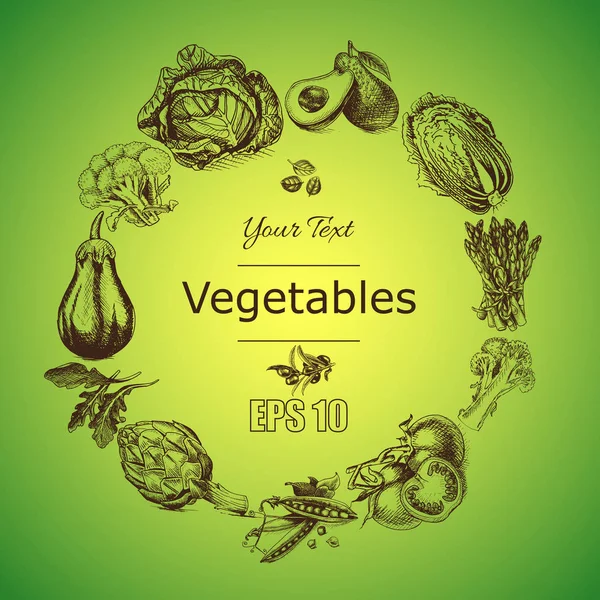 Desenho ilustrativo de verduras . —  Vetores de Stock