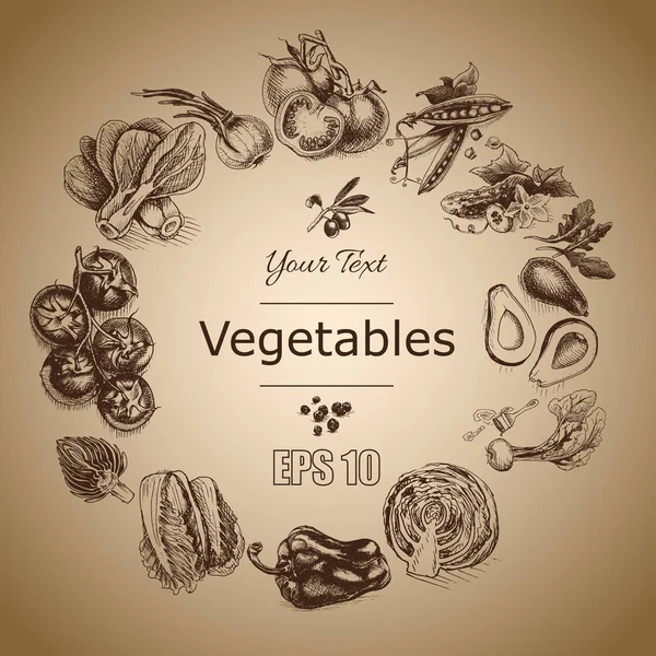 Desenho ilustrativo de verduras . — Vetor de Stock