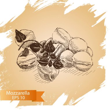 mozzarella ve fesleğen yaprakları yemek kartı