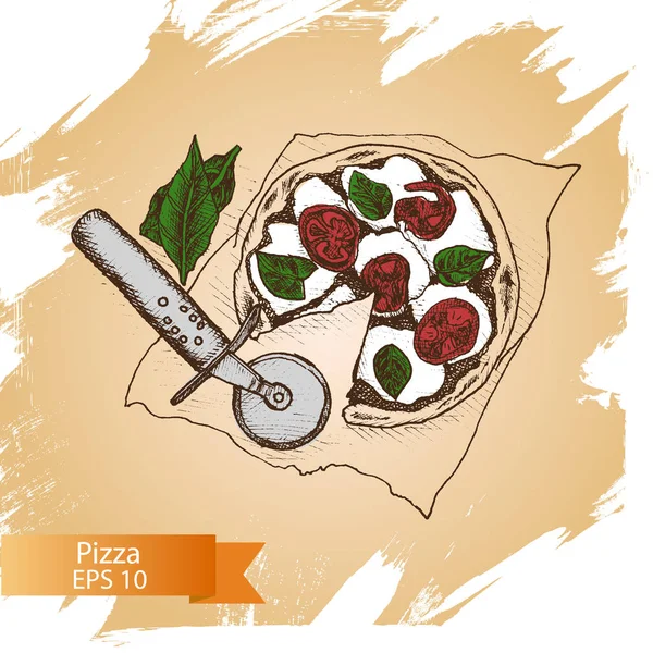 Tarjeta de comida pizza italiana — Archivo Imágenes Vectoriales
