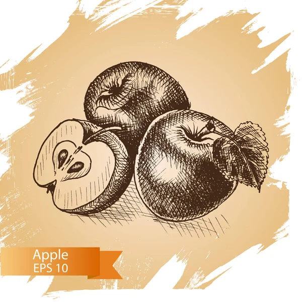 Pomme fruits carte — Image vectorielle