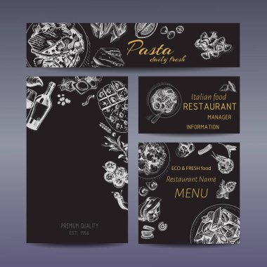 Kartı menüsü İtalyan restoranı