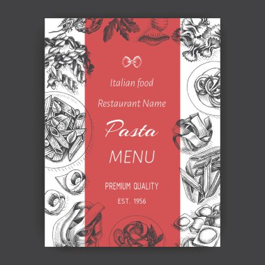 Kartı menüsü İtalyan restoranı