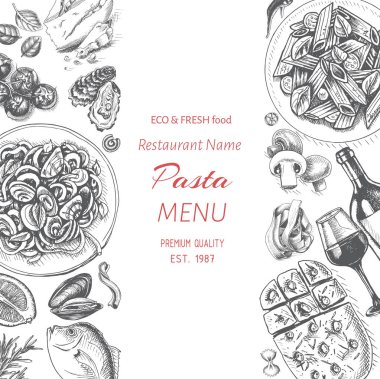 Kartı menüsü İtalyan restoranı