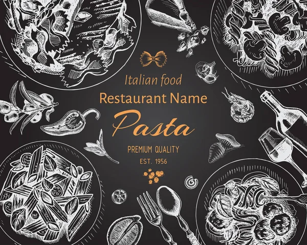 Carta menu banner italiano resraurant . — Vettoriale Stock