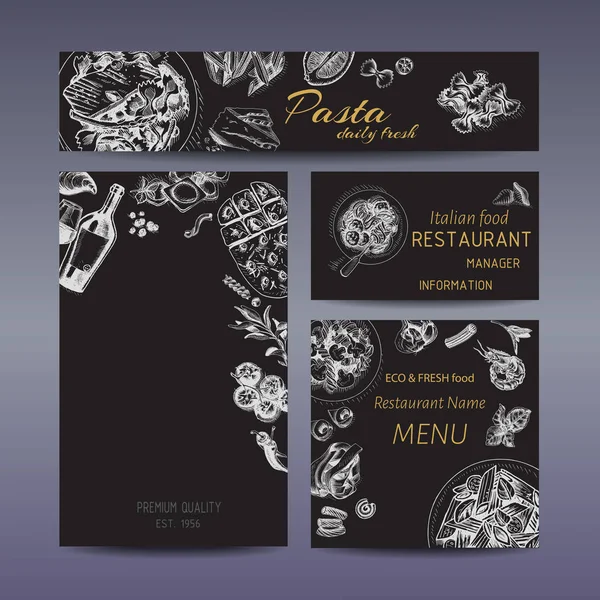 Kaart menu Italiaans restaurant — Stockvector