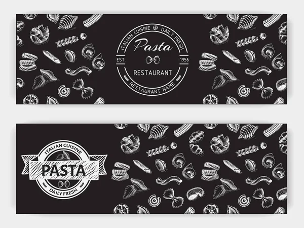 Bandiera Italian food card . — Vettoriale Stock