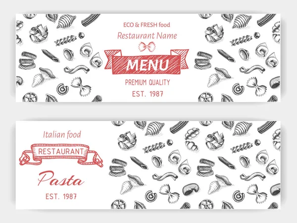 Banner Italian food card. — Stock Vector