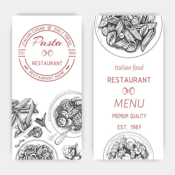 Kartı menüsü İtalyan restoranı