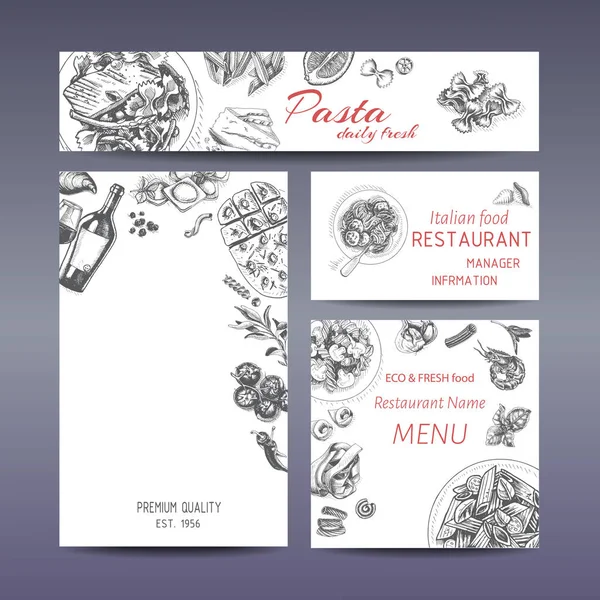 Kartı menüsü İtalyan restoranı